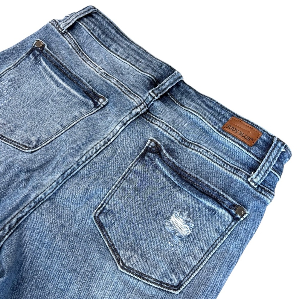 Judy Blue Boot Cut High Rise Distressed Blue Jeans, Women’s Size 7/28 - Picture 6 of 10